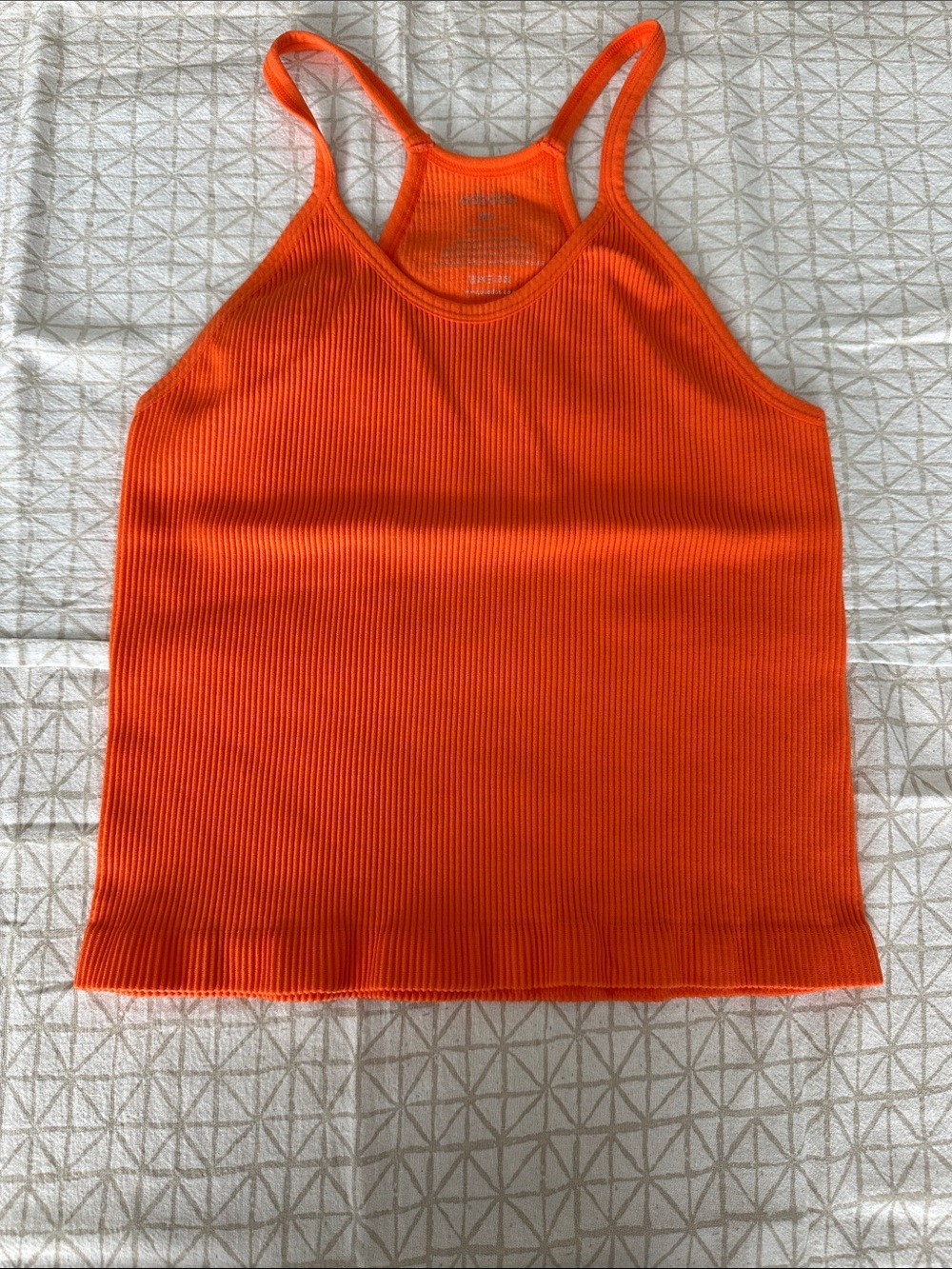 Ododos Women’s Ribbed Racerback Cropped Tank Top - Orange
